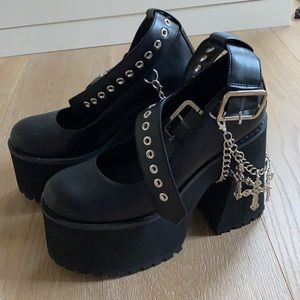Dollskill platform goth heels
